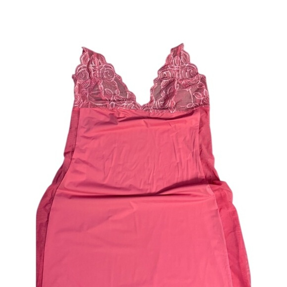 Calvin Klein Pink Lace Trim Slip Dress Sleepwear Nightgown Womens Small